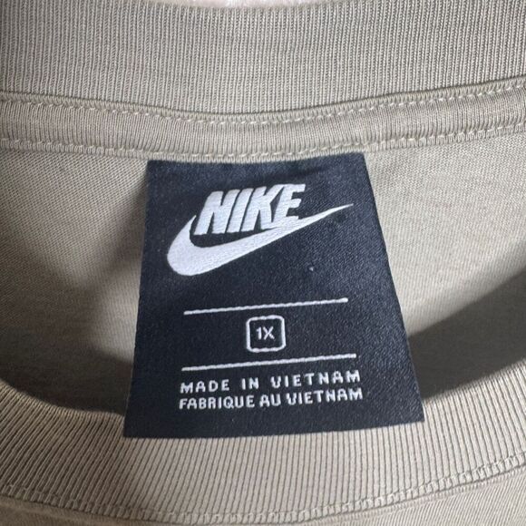 Nike Sportswear Icon Clash T-Shirt Dress Womens 1X Khaki Active Wear Drawstring - Picture 6 of 10